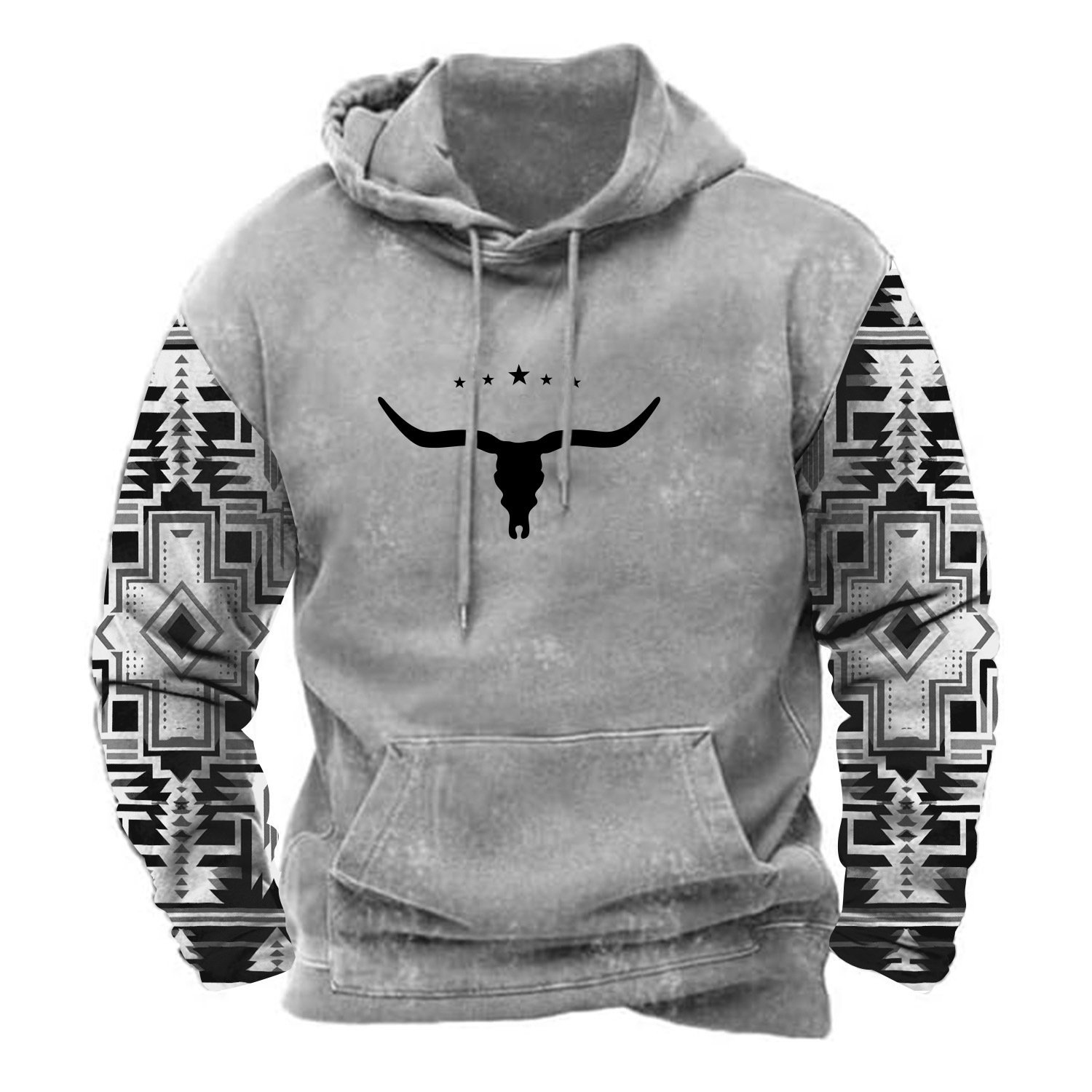 Factory Popular Oversized Pullover Hoodie for Men Custom Hoodies Animal Color Block Graphic Printed Fleece Sweatshirt MOQ 2pcs