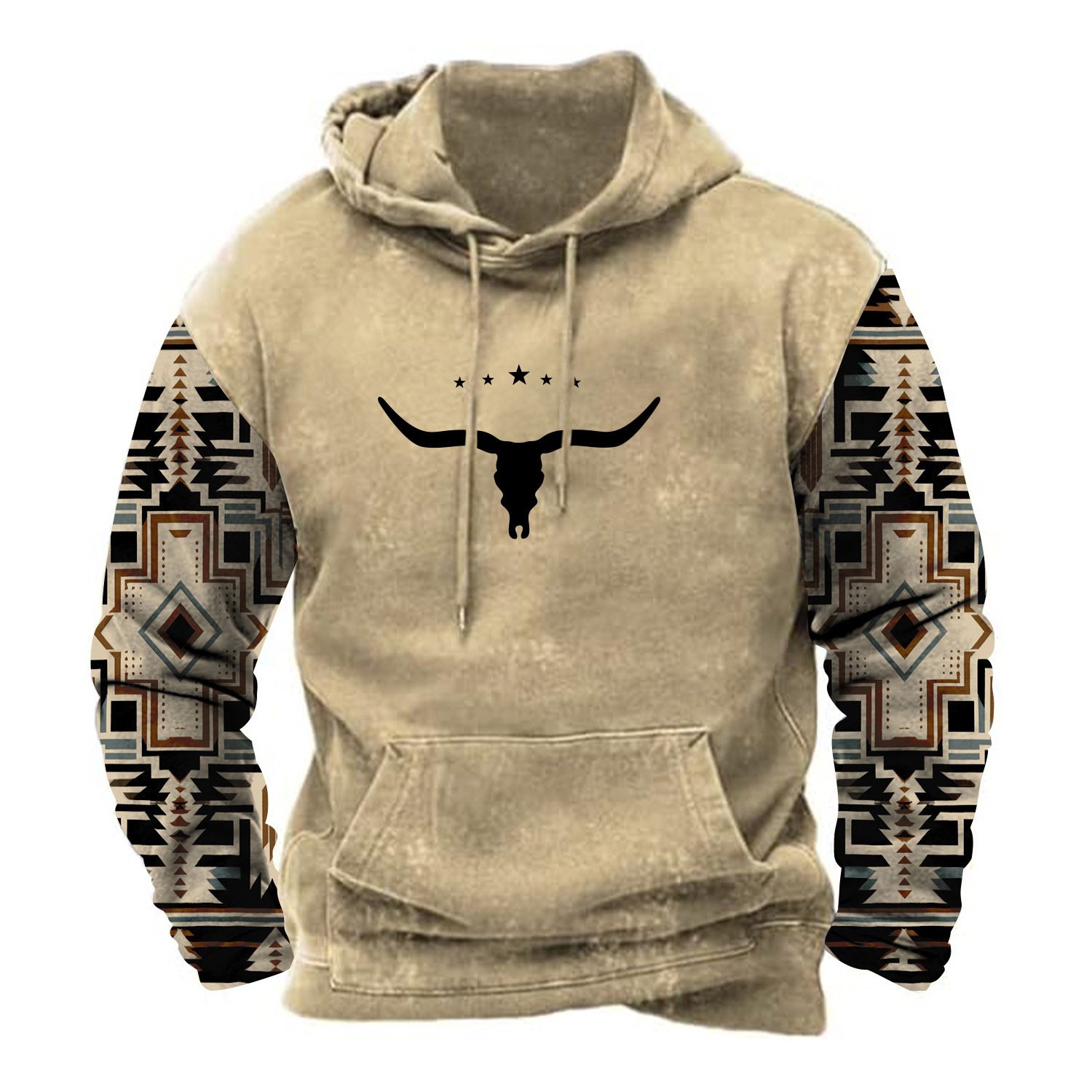 Factory Popular Oversized Pullover Hoodie for Men Custom Hoodies Animal Color Block Graphic Printed Fleece Sweatshirt MOQ 2pcs