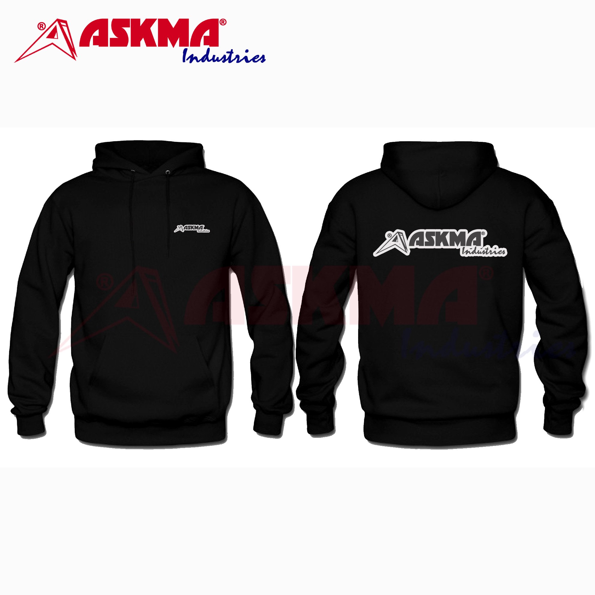 Men Hoodie pullover with custom print embroidery on front and back oversized