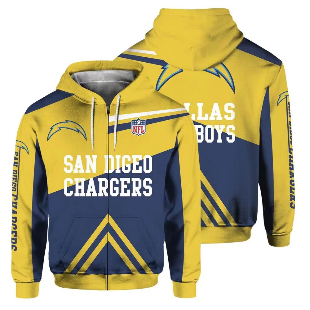 High Quality Zipper up 2024 American Football Teams Hoodies 3D Digital Printed Polyester Cotton Zipper-up Hoodies Men's Hoodies