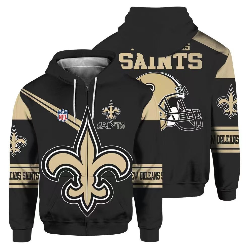 High Quality Zipper up 2024 American Football Teams Hoodies 3D Digital Printed Polyester Cotton Zipper-up Hoodies Men's Hoodies