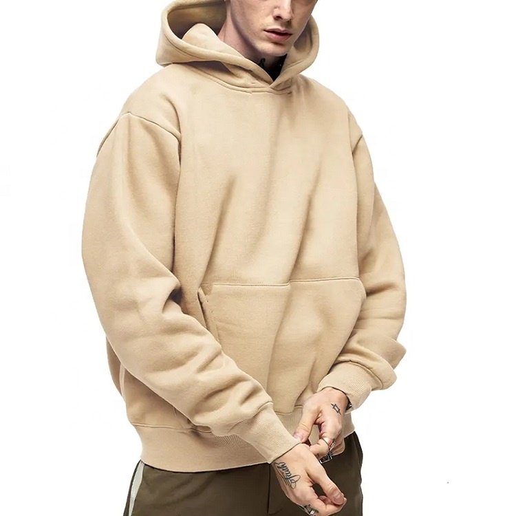 Custom Puff Printing Sweatshirts Pullover Heavy Cotton Essential Plain French Terry Organic Blank Men's Hoodies