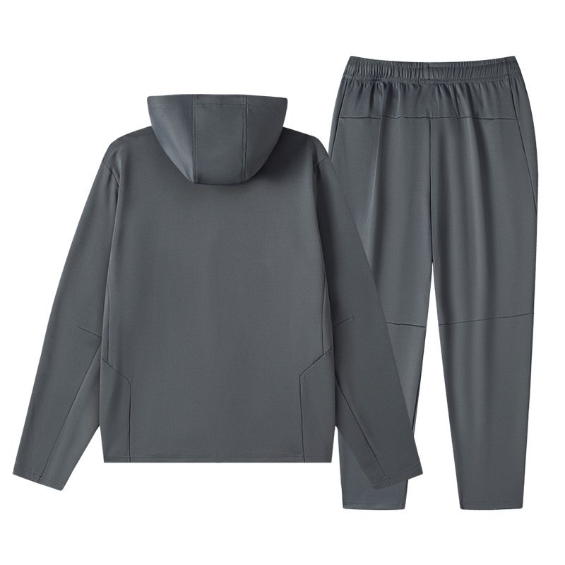 Evertop custom logo Wholesale blank long sleeve spring autumn hooded full zip breathable Sportswear coat trousers men's suit