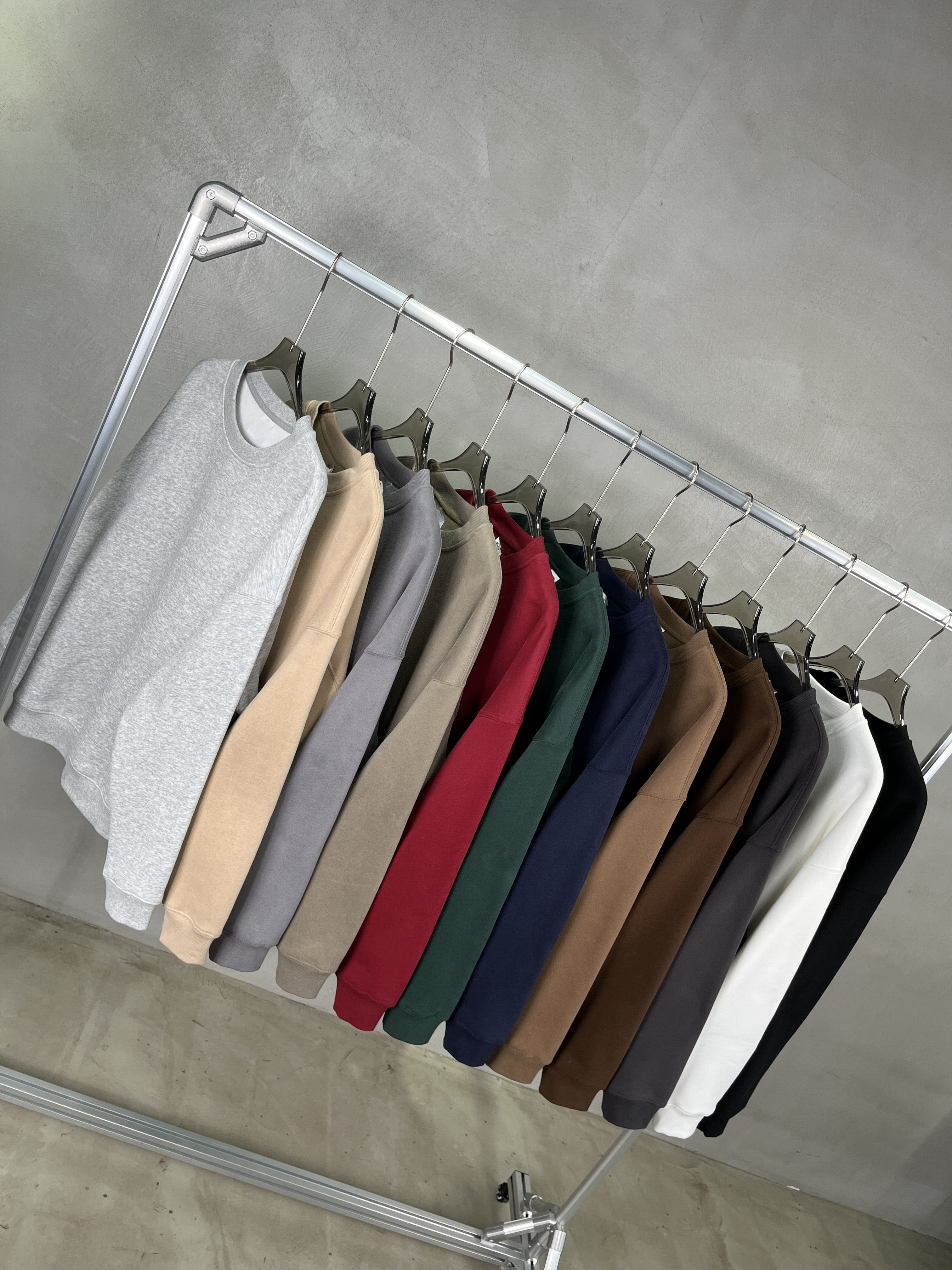 Custom Men's Sweatshirt boxy fitting Mock Neck Cotton Crewneck streetwear men's hoodies & sweatshirts clothing manufacturers