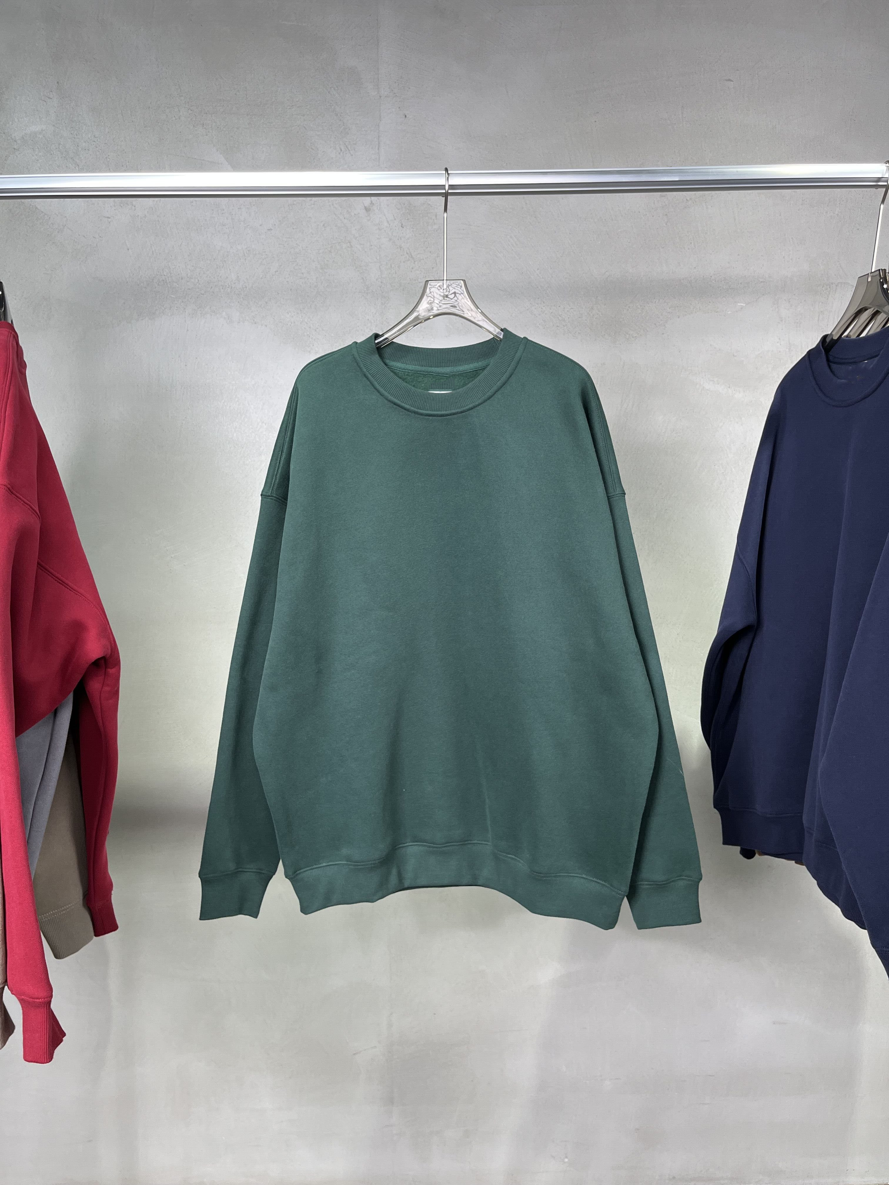 Custom Men's Sweatshirt boxy fitting Mock Neck Cotton Crewneck streetwear men's hoodies & sweatshirts clothing manufacturers
