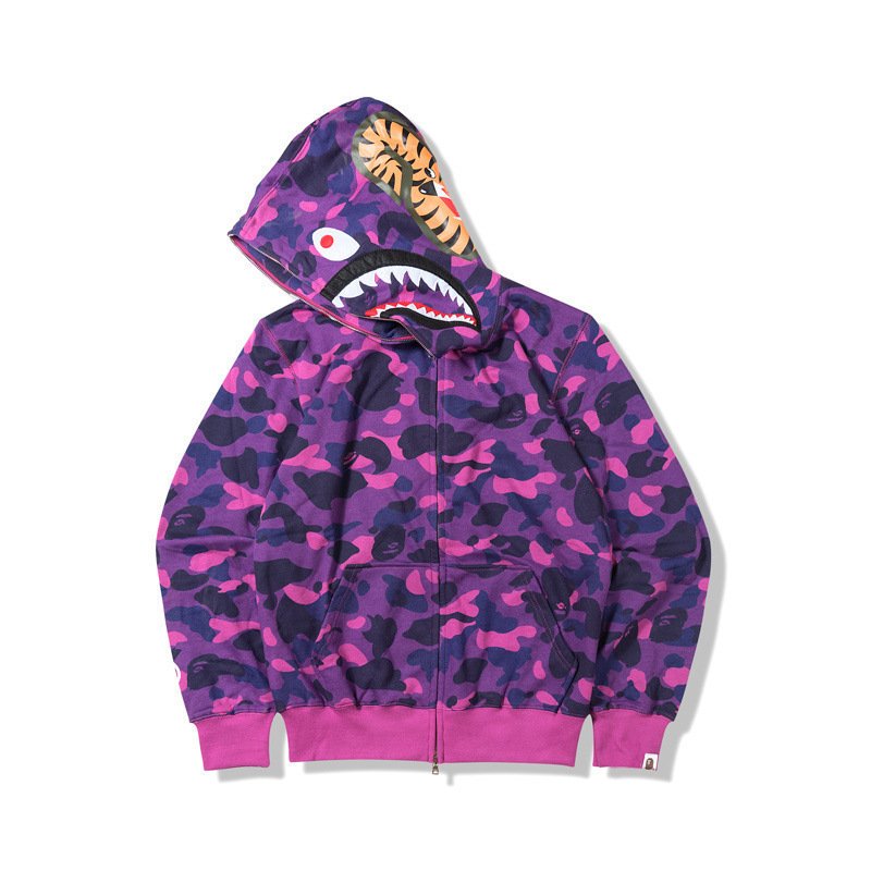 New Design 3D Digital Printing Shark Head Plus Size Sweatshirt Custom Zipper Men's Hoodies