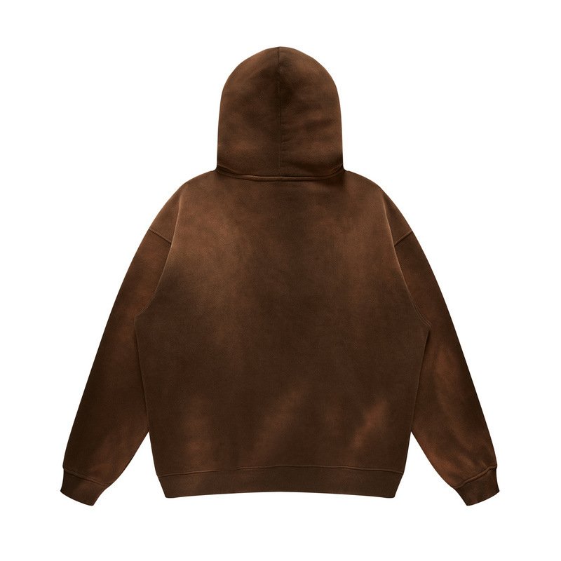 Wholesales High Quality Cotton High Street Acid Wash men's hoodie heavy weight Solid Streetwear Casual Loose Unisex Hoodies