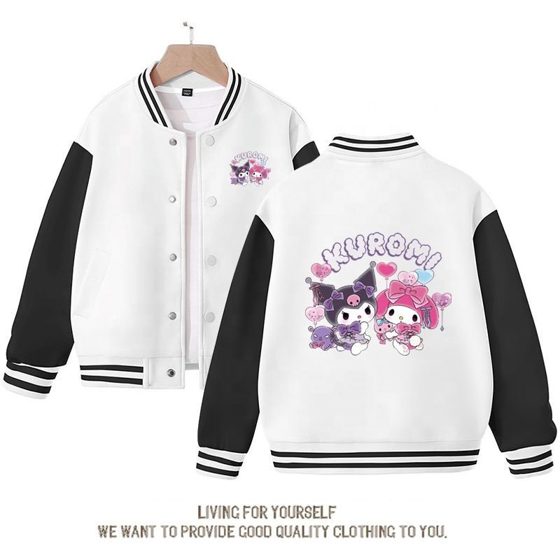 Cinnamoroll Sanrios Cute Cartoon Kawaii Anime Woman Jacket Spring Autumn New Loose leisureSports Baseball Uniform Birthday Gift