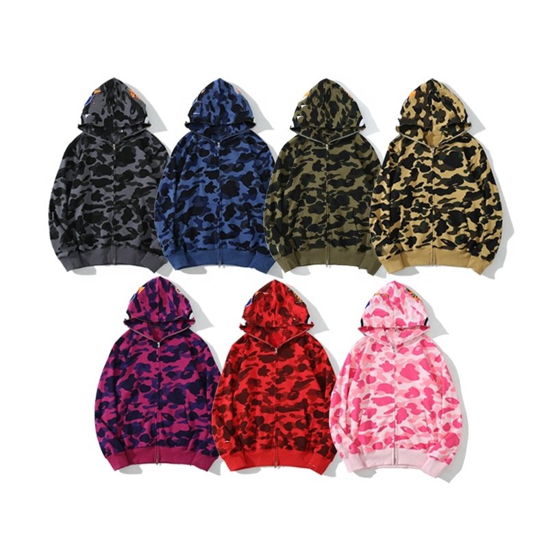 20241:l Men's Hoodies High Quality Printing Bathing Ape Hoodie Camouflage Unisex Cotton Sweatshirt