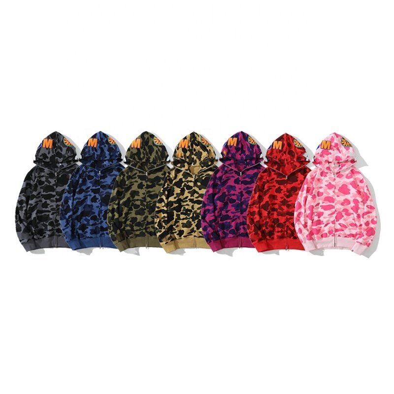 20241:l Men's Hoodies High Quality Printing Bathing Ape Hoodie Camouflage Unisex Cotton Sweatshirt