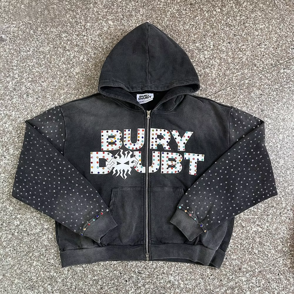 High Quality Oversized Men's Hoodie Custom Logo Patch Embroidery Unisex Autumn Adult Size Zipper boxy hoodie Direct Manufacturer