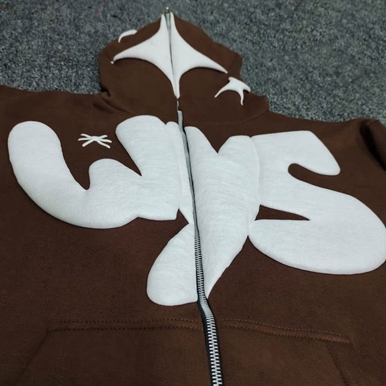 Hoodie Manufacturers Oversized hoodie for men Heavyweight Fleece Streetwear Puff Print Full Zip up men's hoodies & sweatshirts