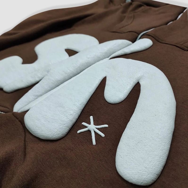 Hoodie Manufacturers Oversized hoodie for men Heavyweight Fleece Streetwear Puff Print Full Zip up men's hoodies & sweatshirts