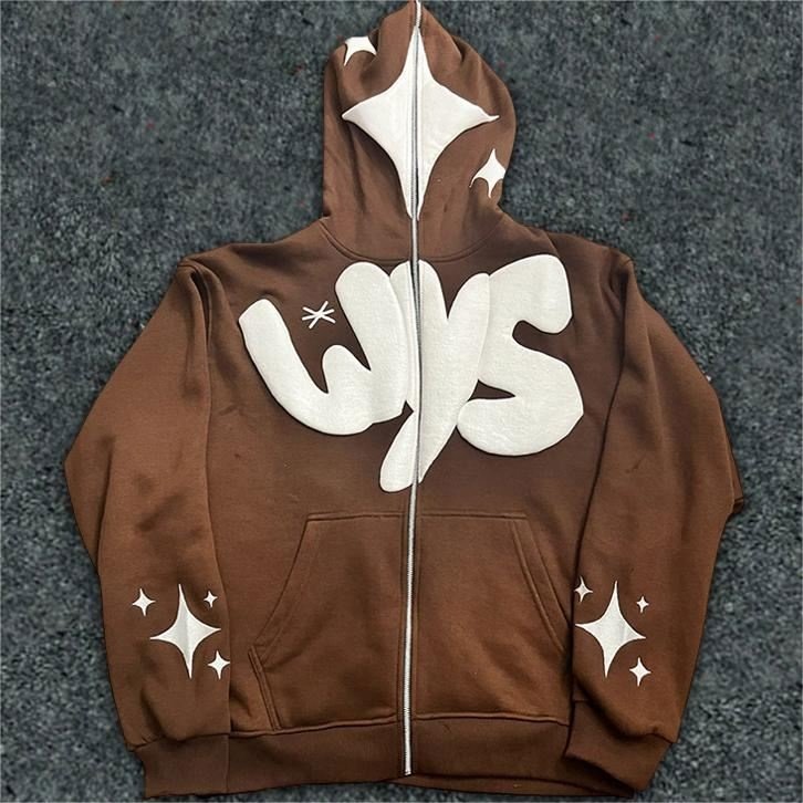 Hoodie Manufacturers Oversized hoodie for men Heavyweight Fleece Streetwear Puff Print Full Zip up men's hoodies & sweatshirts