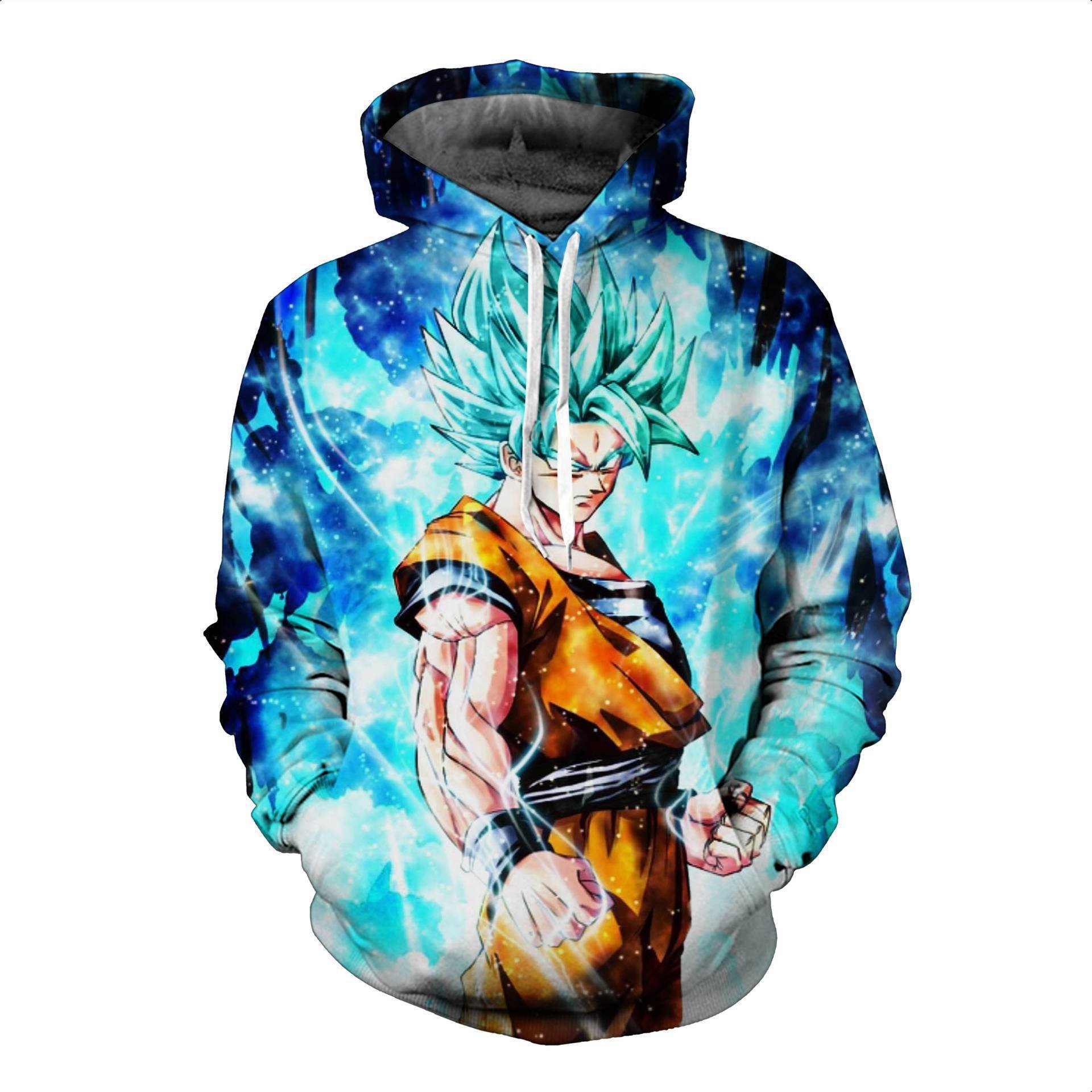 New Dragon Ball Saiyan Anime Cartoon Fashion Hooded Sweatshirt Hoodie for Adults and Children