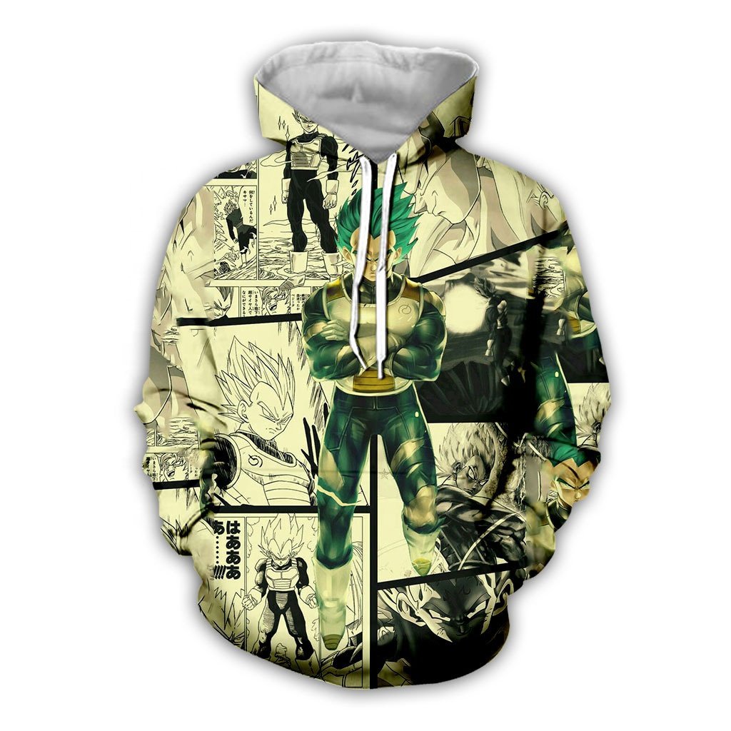 New Dragon Ball Saiyan Anime Cartoon Fashion Hooded Sweatshirt Hoodie for Adults and Children