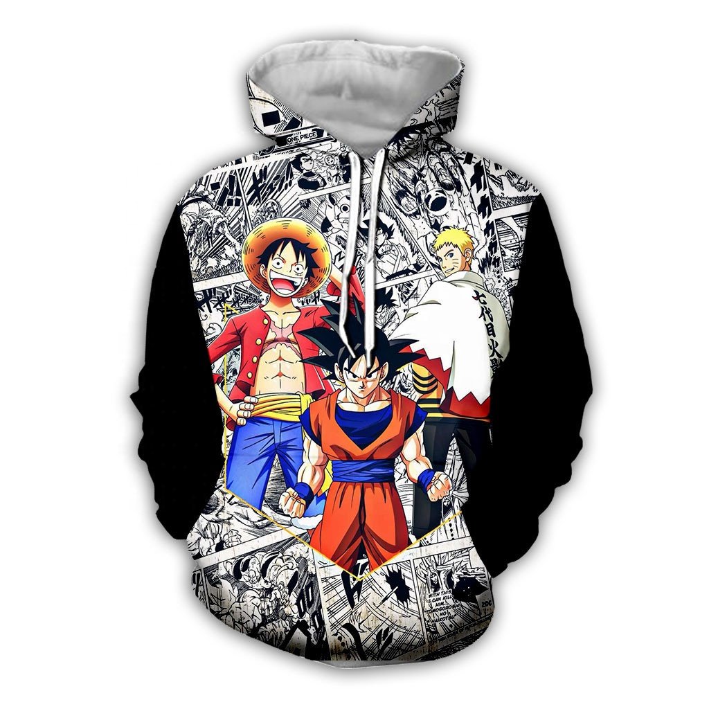 New Dragon Ball Saiyan Anime Cartoon Fashion Hooded Sweatshirt Hoodie for Adults and Children