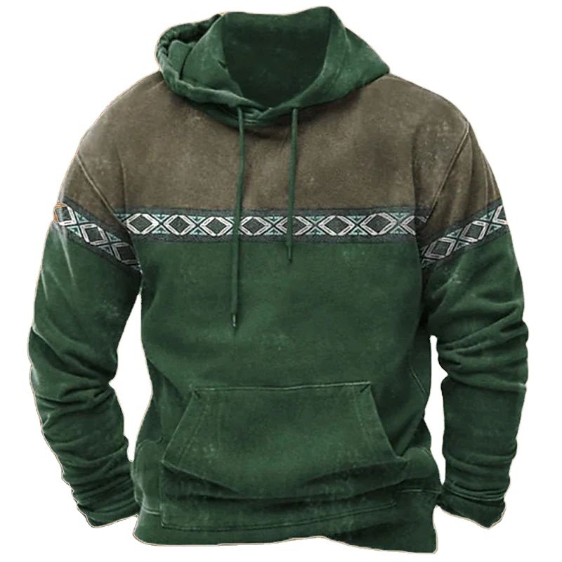 Autumn And Winter Cotton Printed Hoodie For Men Fashion Casual Top With Stylish Print Men's Sweatshirt