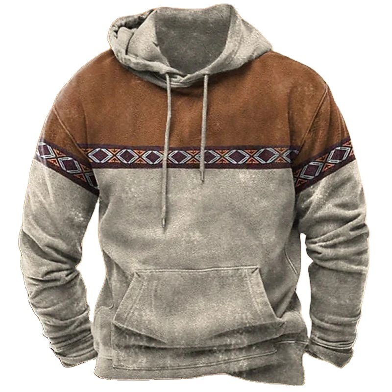 Autumn And Winter Cotton Printed Hoodie For Men Fashion Casual Top With Stylish Print Men's Sweatshirt