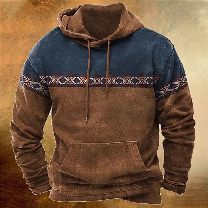 Autumn And Winter Cotton Printed Hoodie For Men Fashion Casual Top With Stylish Print Men's Sweatshirt