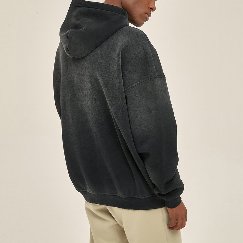 High Quality Cotton Hoodie Heavyweight Unisex Fleece Mens Cotton Oversized Distressed Acid Washed Hoodie