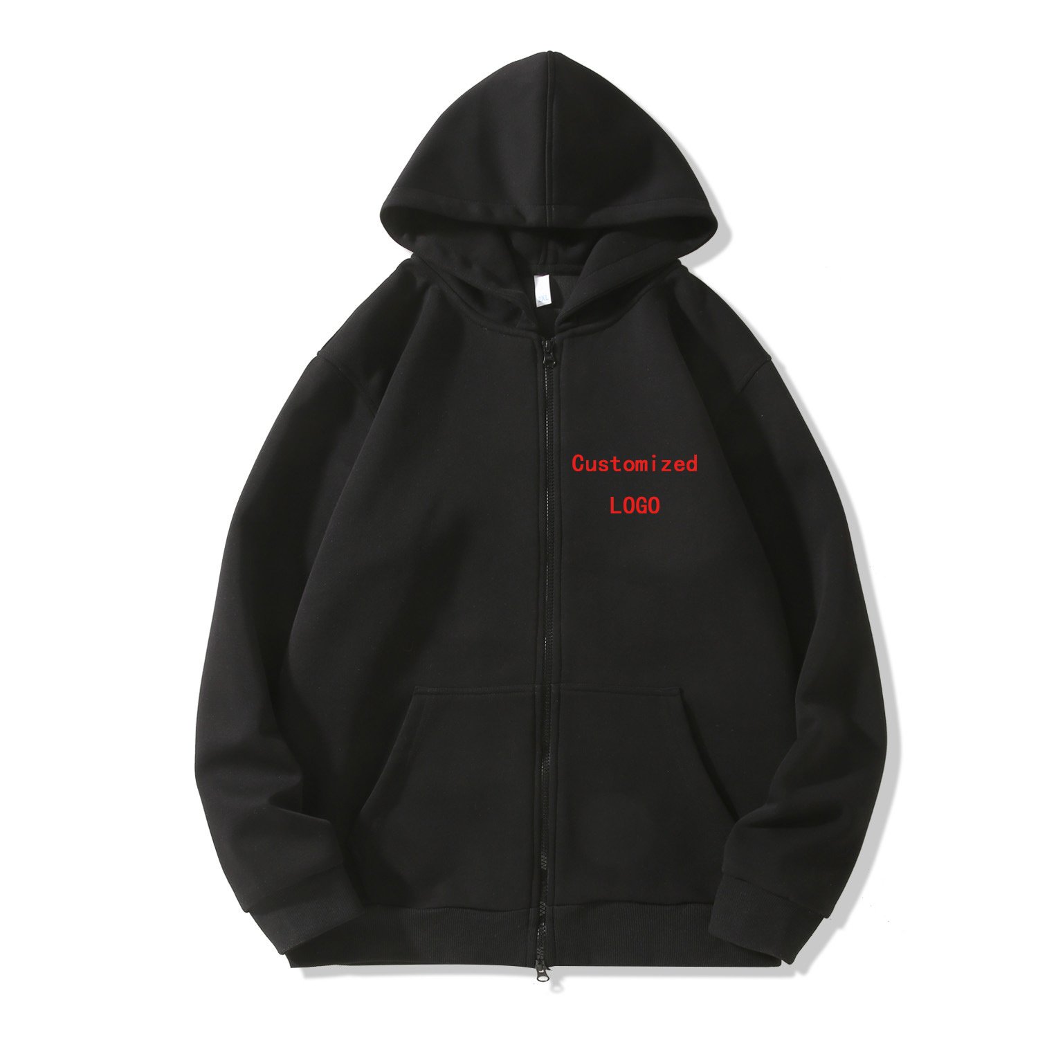 New Design Full Face Zip Up Hoodie Over Face Men's Hoodies Custom Logo Hip Hop Men Zipper Hoody Sweatshirt