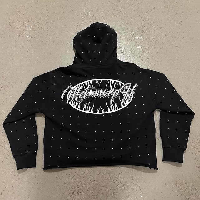 Rhinestone Hoodie For Men Screen Print Hoodies Oversize Men Printing Heavyweight French Terry Pullover Casual Sweatshirts