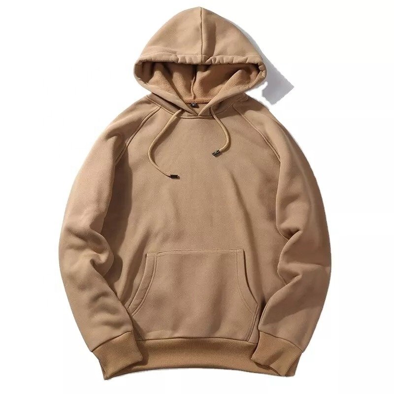 New for men's 100% cotton thick heavy Cotton Fleece high quality blank oversized streetwear custom logo pullover hoodie