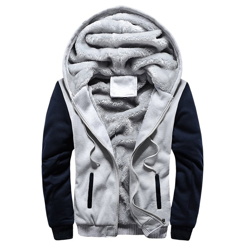 Custom Logo Men's Zip Up Hoodie Heavyweight Winter Sweatshirt Fleece Sherpa Lined Warm Jacket OEM ODM Manufacturers Hoodies 2024