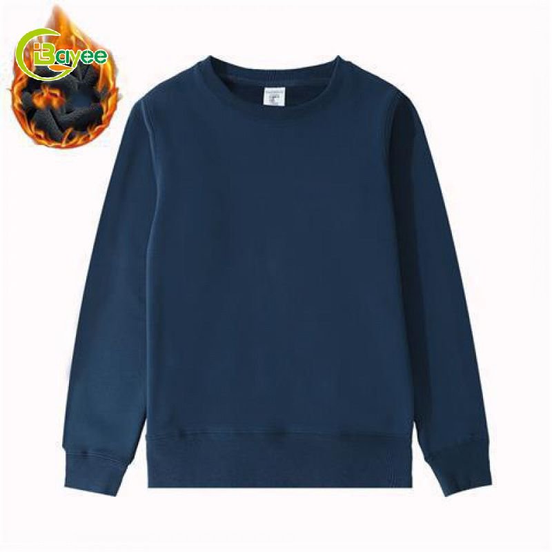 Custom Premium 600Gsm Fleece Lined Mens Hoodies & Sweatshirts Cotton Crew Neck Winter Sweatshirt Men Polyester