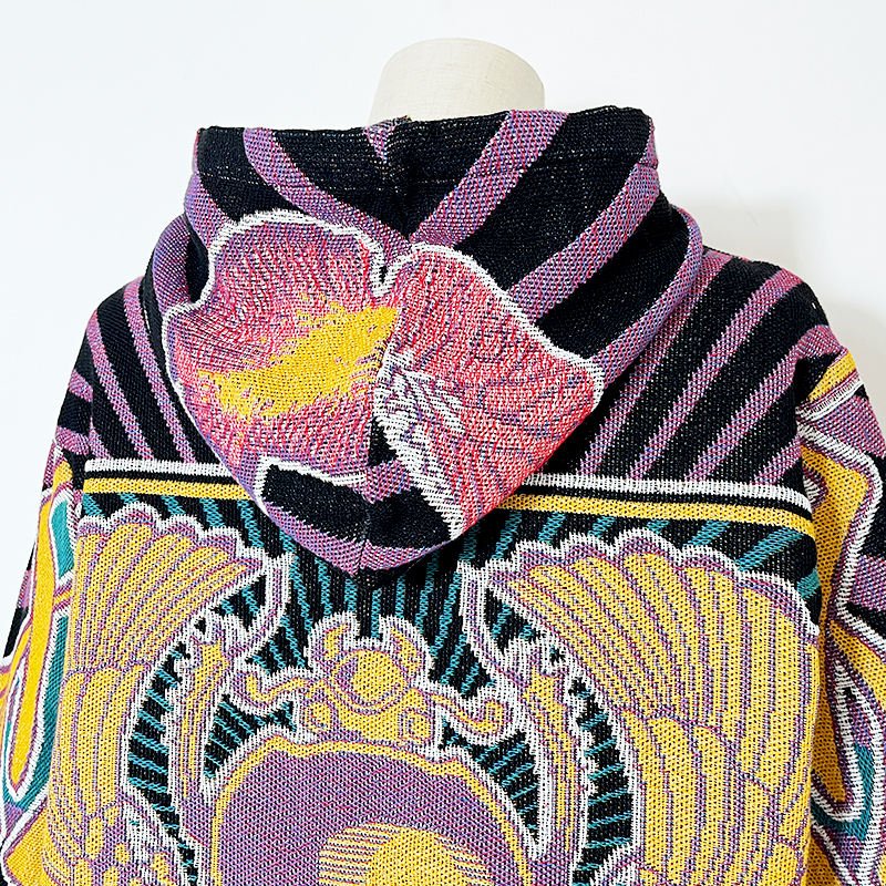 Heavy pattern custom tapestry hoodie custom woven clothing manufacturer men's hoodie sweatshirt