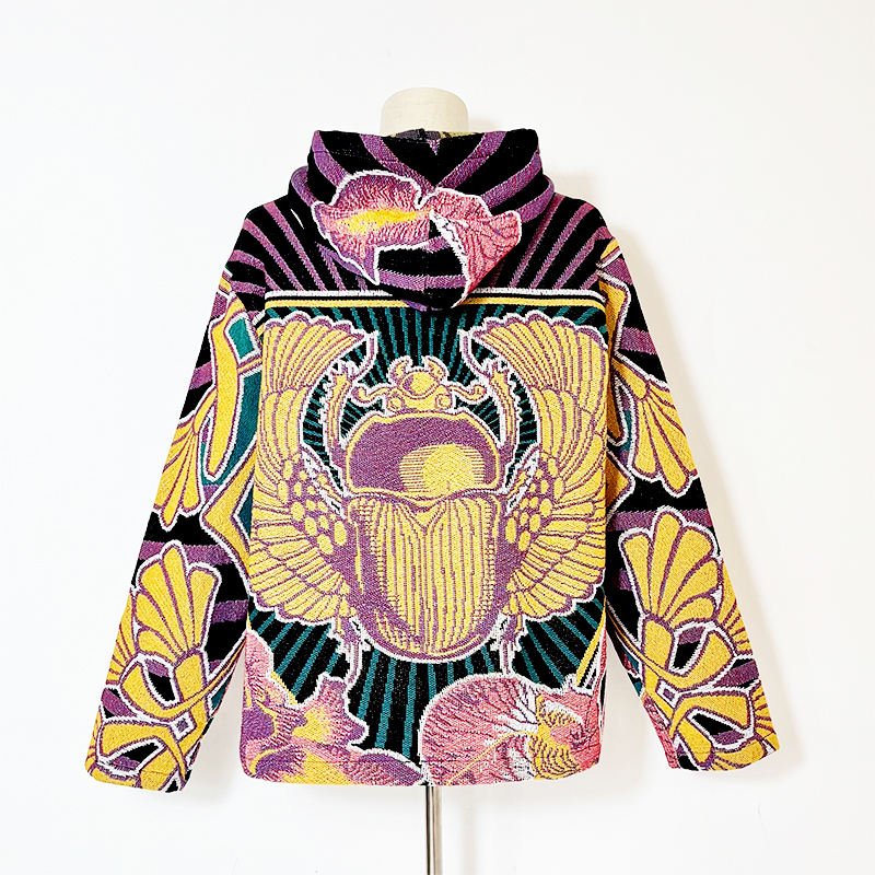 Heavy pattern custom tapestry hoodie custom woven clothing manufacturer men's hoodie sweatshirt