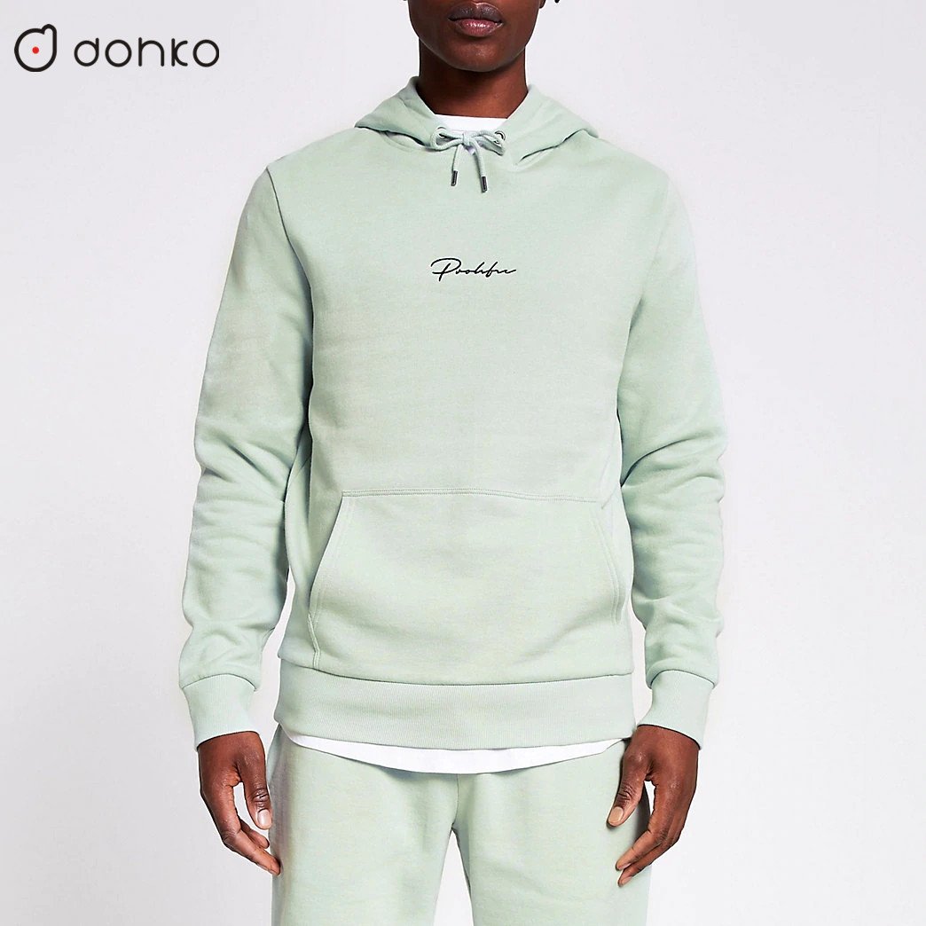 Custom Logo Men's Hoodie Sweatpants 100% Cotton Tracksuit Plus Size Casual Style Embroidered Summer & Winter Print Pattern