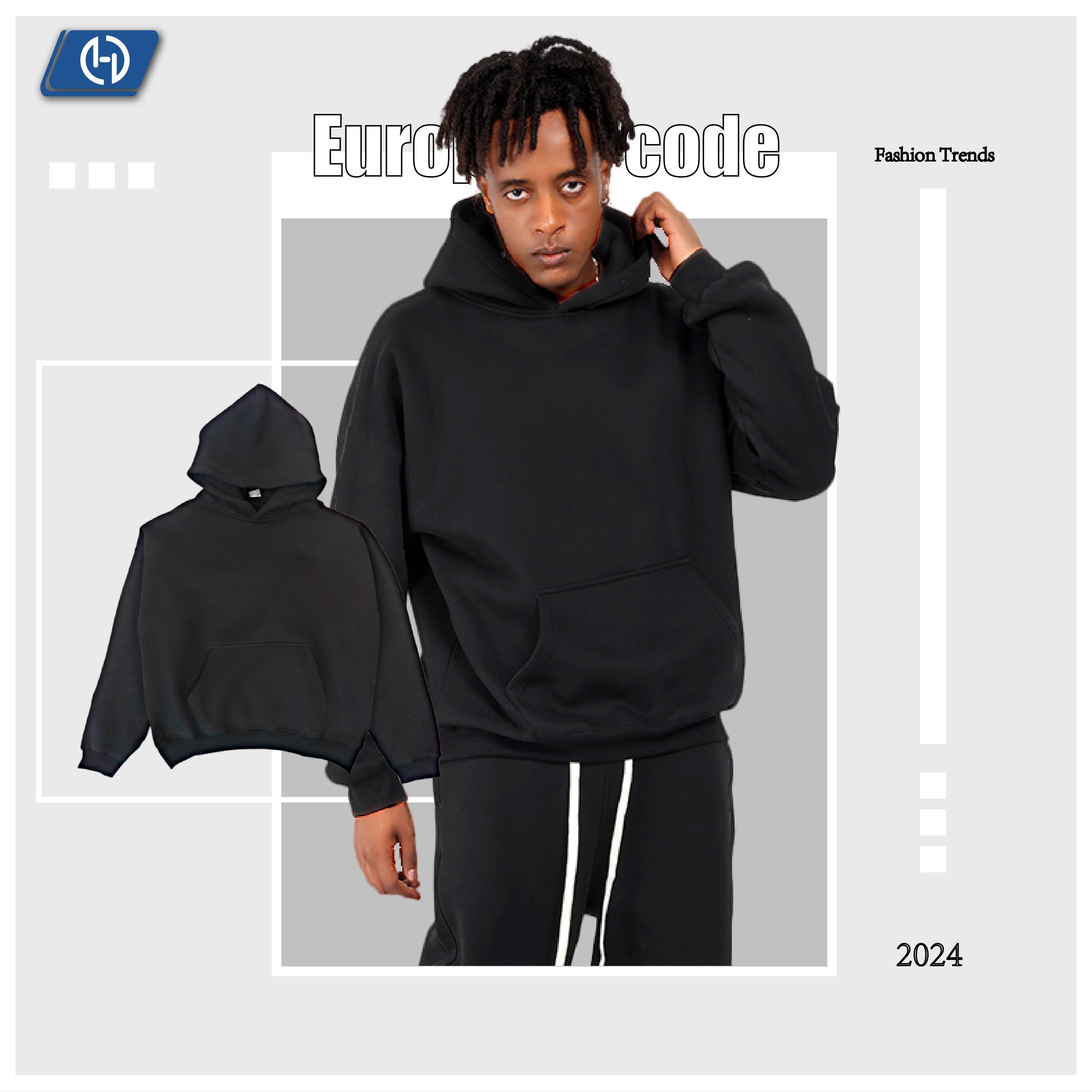 High quality 345g cotton custom logo cotton heavyweight Fleece stock Blank Oversized Plus Size Men'S Hoodies