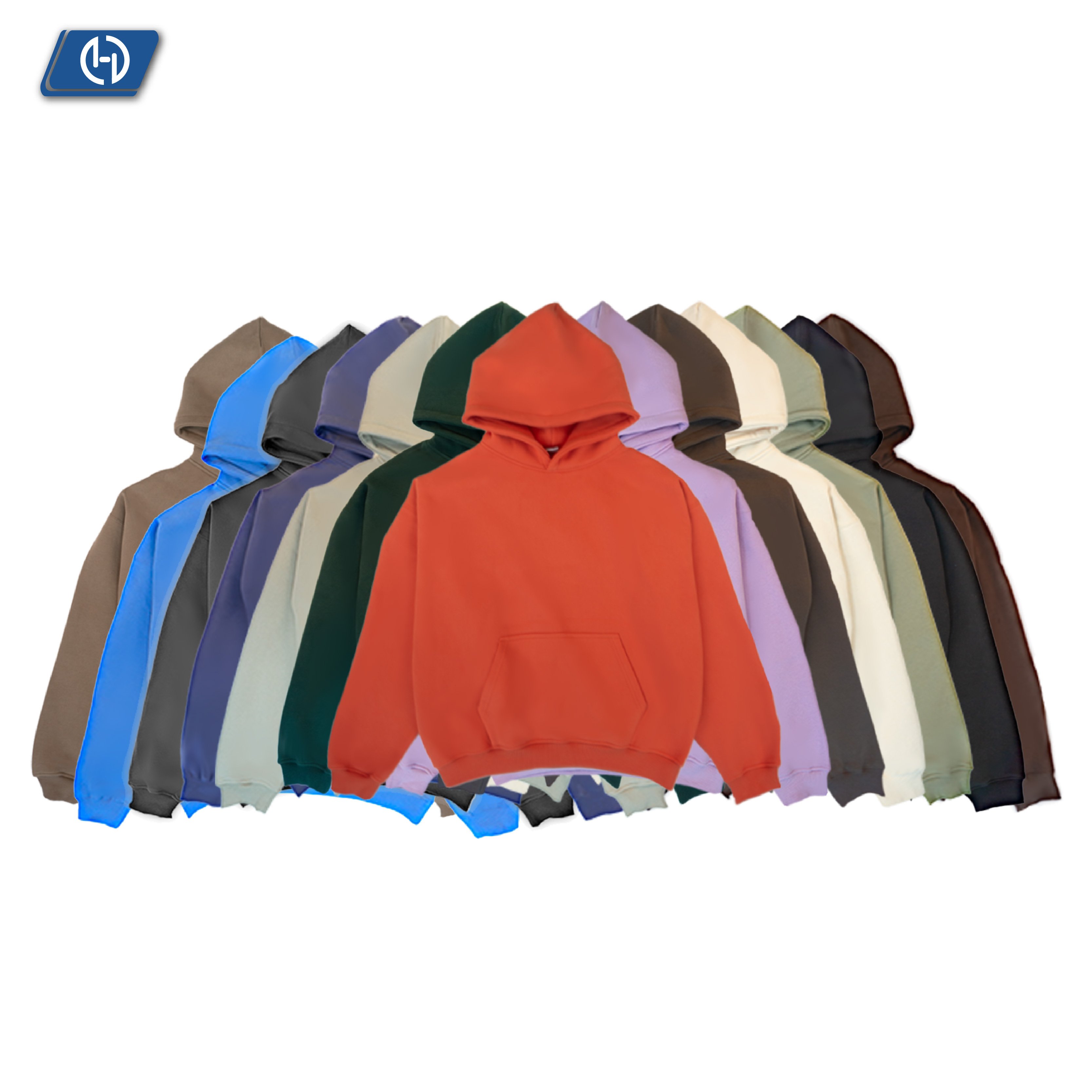 High quality 345g cotton custom logo cotton heavyweight Fleece stock Blank Oversized Plus Size Men'S Hoodies