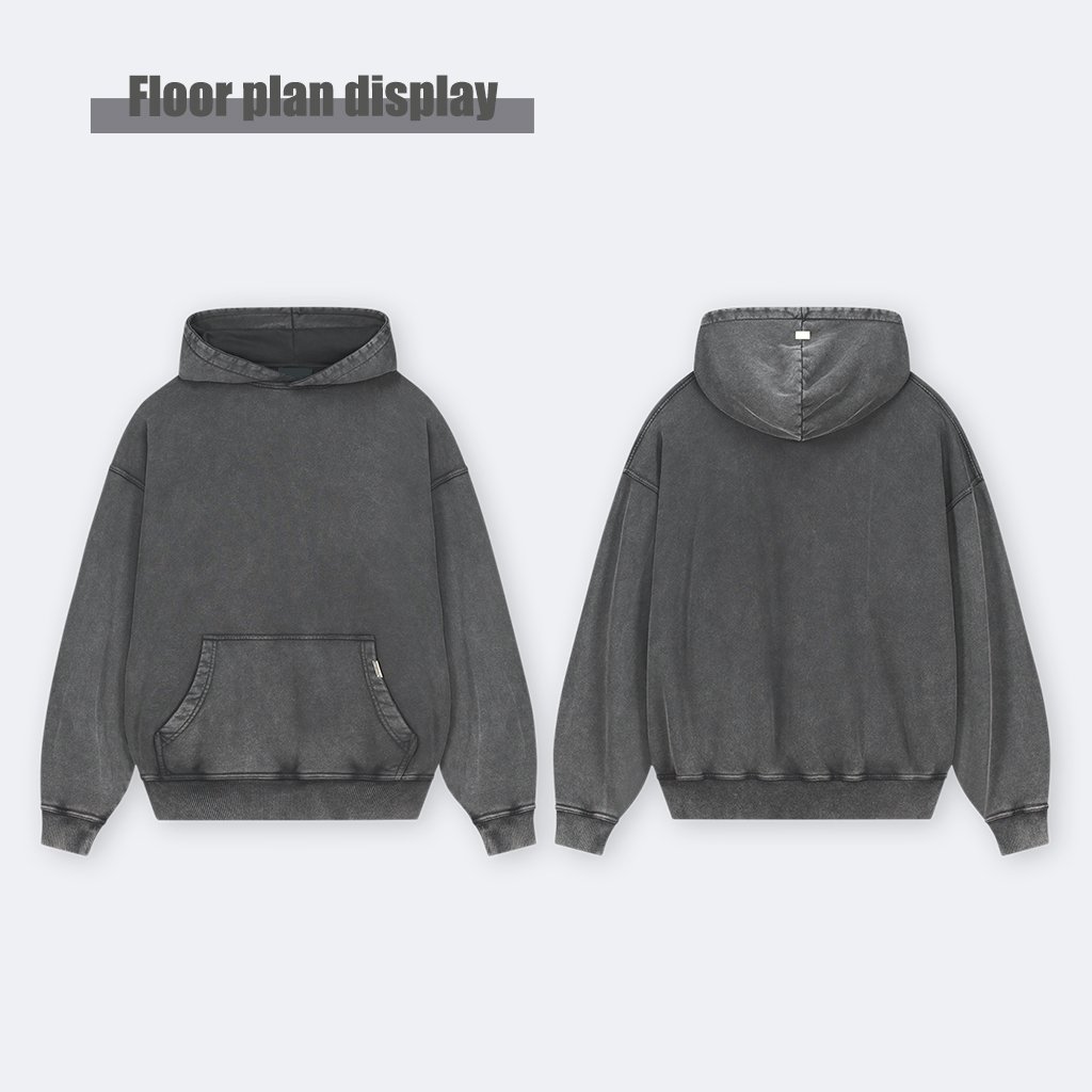 custom men's hoodies 500gsm logo design oversized 100% cotton heavy weight hoodie streetwear vintage acid washed hoodies for man