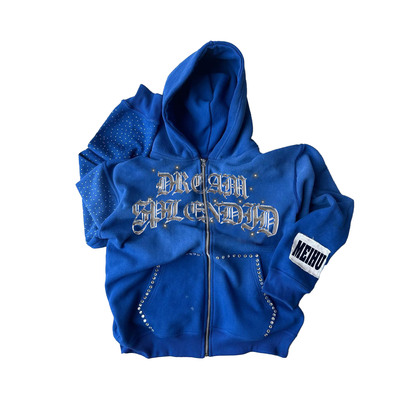 Hoodie With Rivets Vintage Zip Up Hoodie 500 gsm Men Hoodies 100 Cotton Heavy Weight
