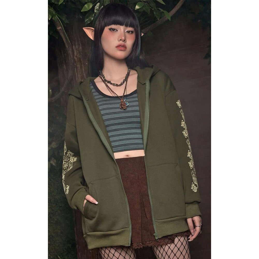 Latest Designs Front Zip up Drawstring Loose Fit Hoodies Customized Oversized Hoodies Cotton Fleece Hoodies with logo