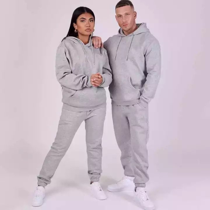 Custom Cotton Fleece Sweatsuit Outfit Unisex Oversized Sweat pant And Hoodie Set Men Women Jogger 2 Piece Set Unisex Tracksuit