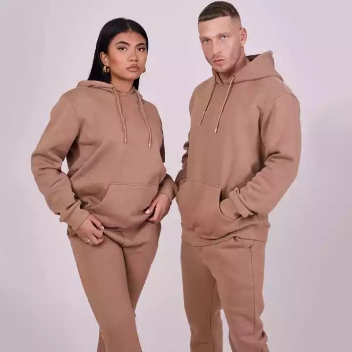 Custom Cotton Fleece Sweatsuit Outfit Unisex Oversized Sweat pant And Hoodie Set Men Women Jogger 2 Piece Set Unisex Tracksuit