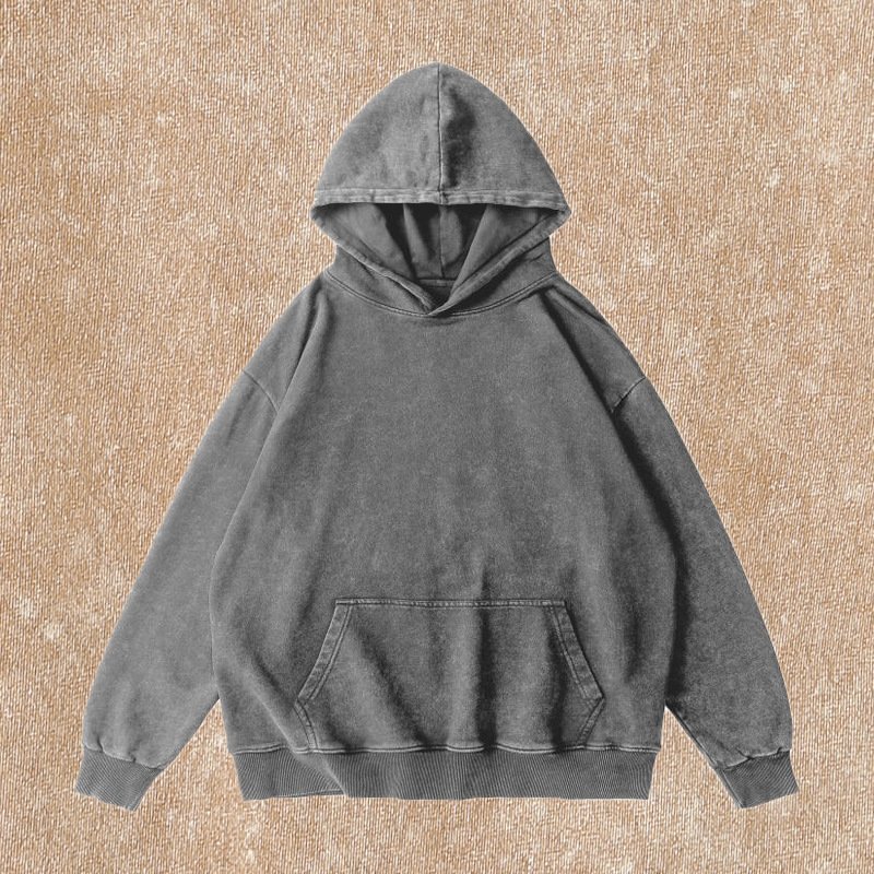 OEM Vintage Cotton Sweatshirt Women Hip Hop Oversized Clothing 350g Washed Men's Hoodie