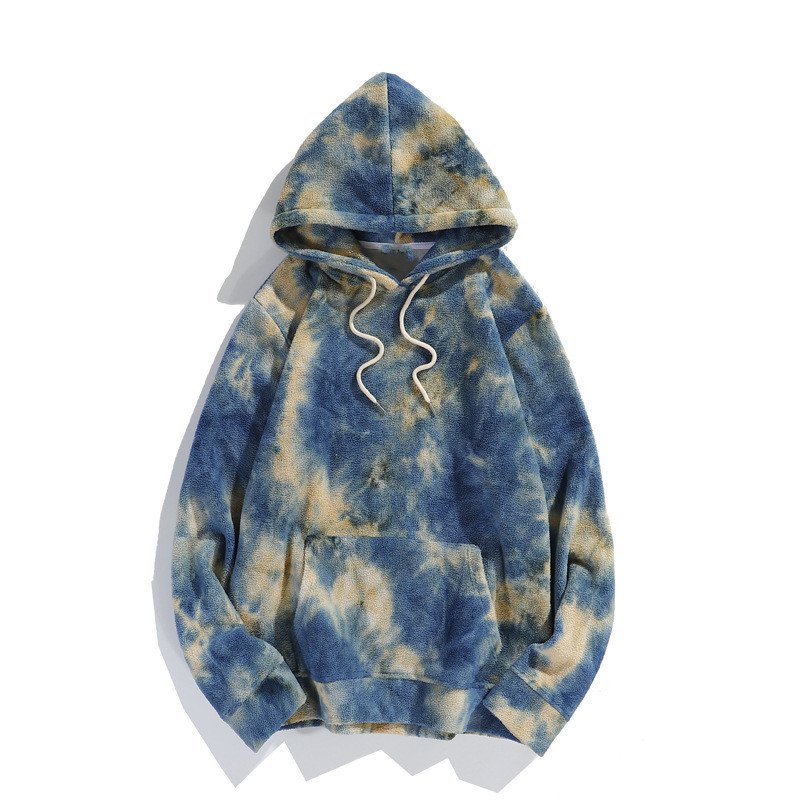 2021 Latest High Quality Custom Logo Printed Men Women Tie-dye Cotton Fleece Hooded Sweatshirt Casual Oversized Men Hoodies