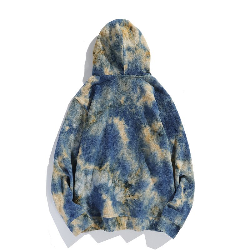 2021 Latest High Quality Custom Logo Printed Men Women Tie-dye Cotton Fleece Hooded Sweatshirt Casual Oversized Men Hoodies