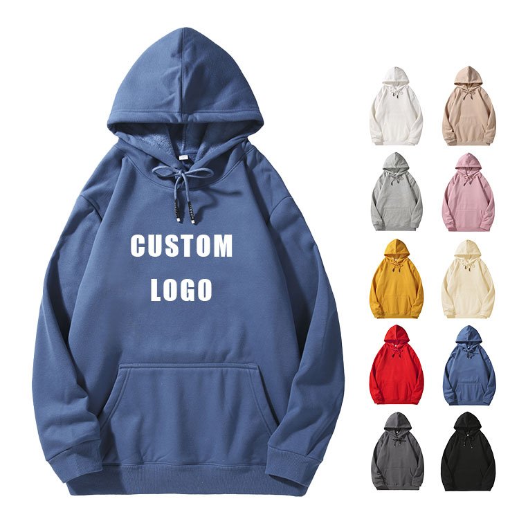 2024 High Quality Wholesale Unisex 100% Cotton Fleece Pullover Hoodies Manufacturer Custom Logo Black Plain Blank Men Hoody