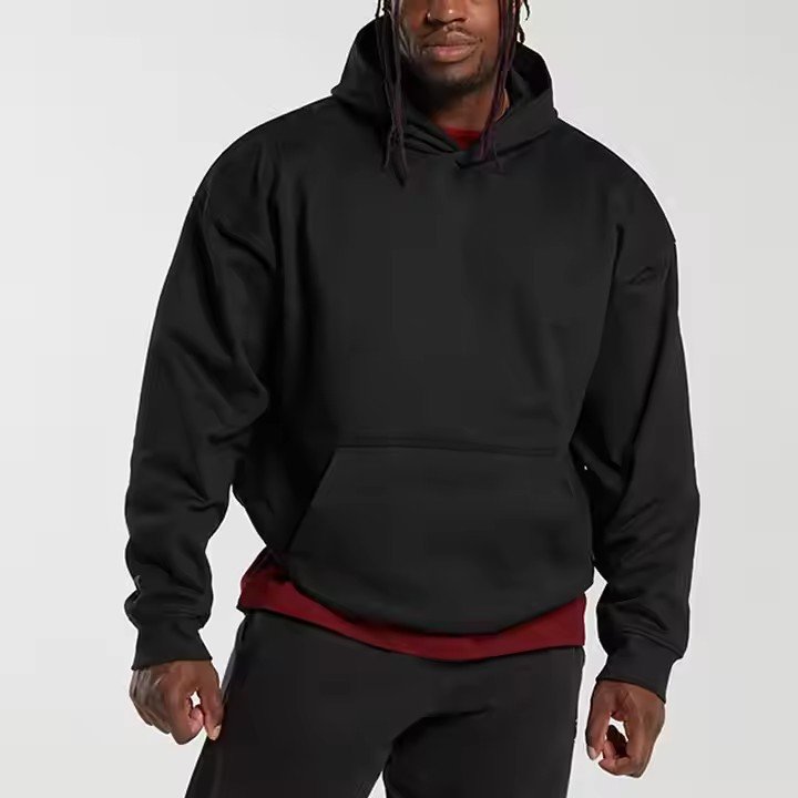 China Manufacturer custom logo cropped hoodie no string cotton polyester blend fleece men's hoodie