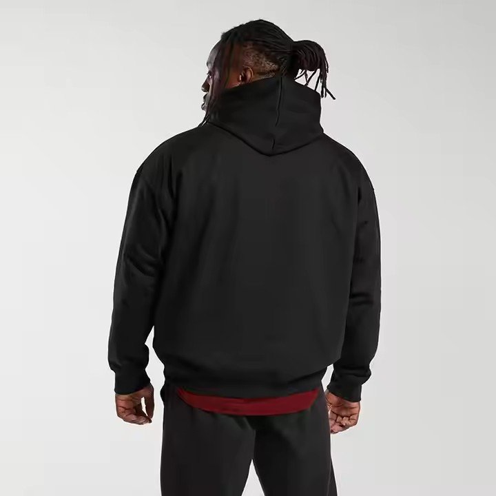 China Manufacturer custom logo cropped hoodie no string cotton polyester blend fleece men's hoodie