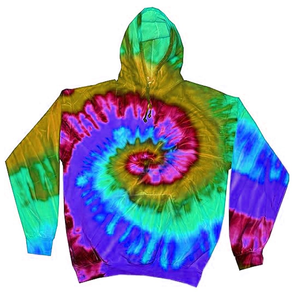 Tie Dye Hoodie Streetwear Custom Pullover Hundred Percent Cotton Multi Color Tie Dye Hoodie For Men