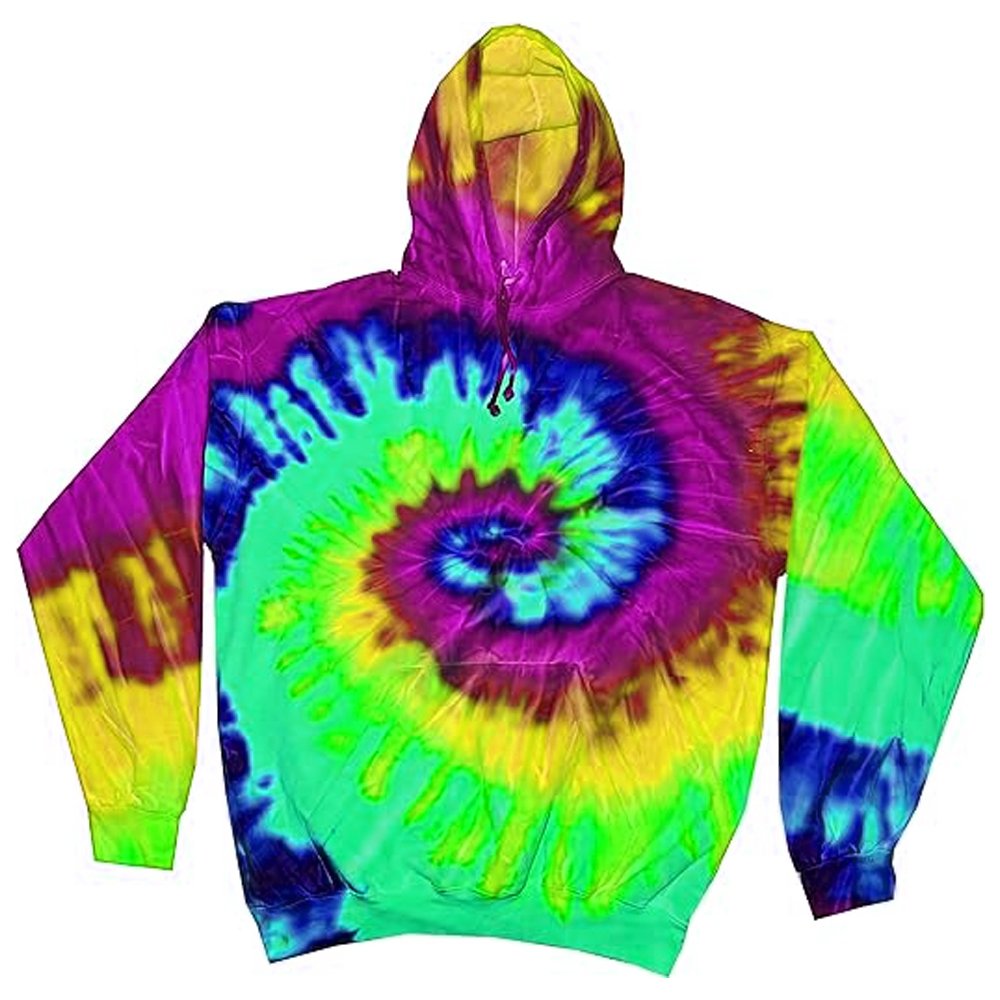Tie Dye Hoodie Streetwear Custom Pullover Hundred Percent Cotton Multi Color Tie Dye Hoodie For Men