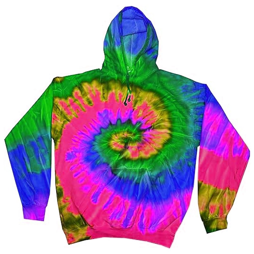 Tie Dye Hoodie Streetwear Custom Pullover Hundred Percent Cotton Multi Color Tie Dye Hoodie For Men