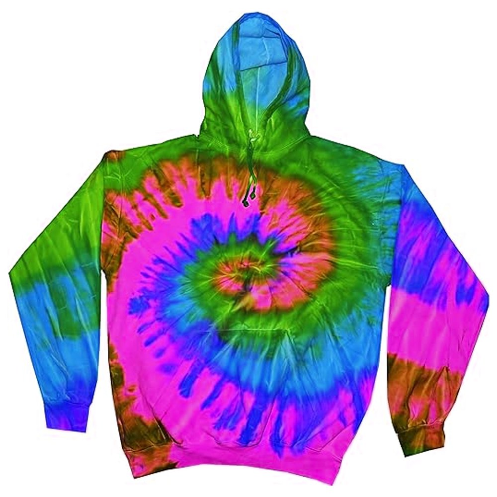 Tie Dye Hoodie Streetwear Custom Pullover Hundred Percent Cotton Multi Color Tie Dye Hoodie For Men